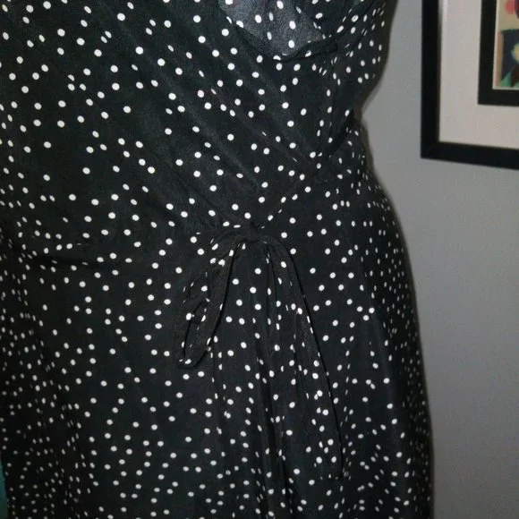 Urban Outfitters Josey Polka Dot Mini Wrap Dress Sz XL - Picture 6 of 16